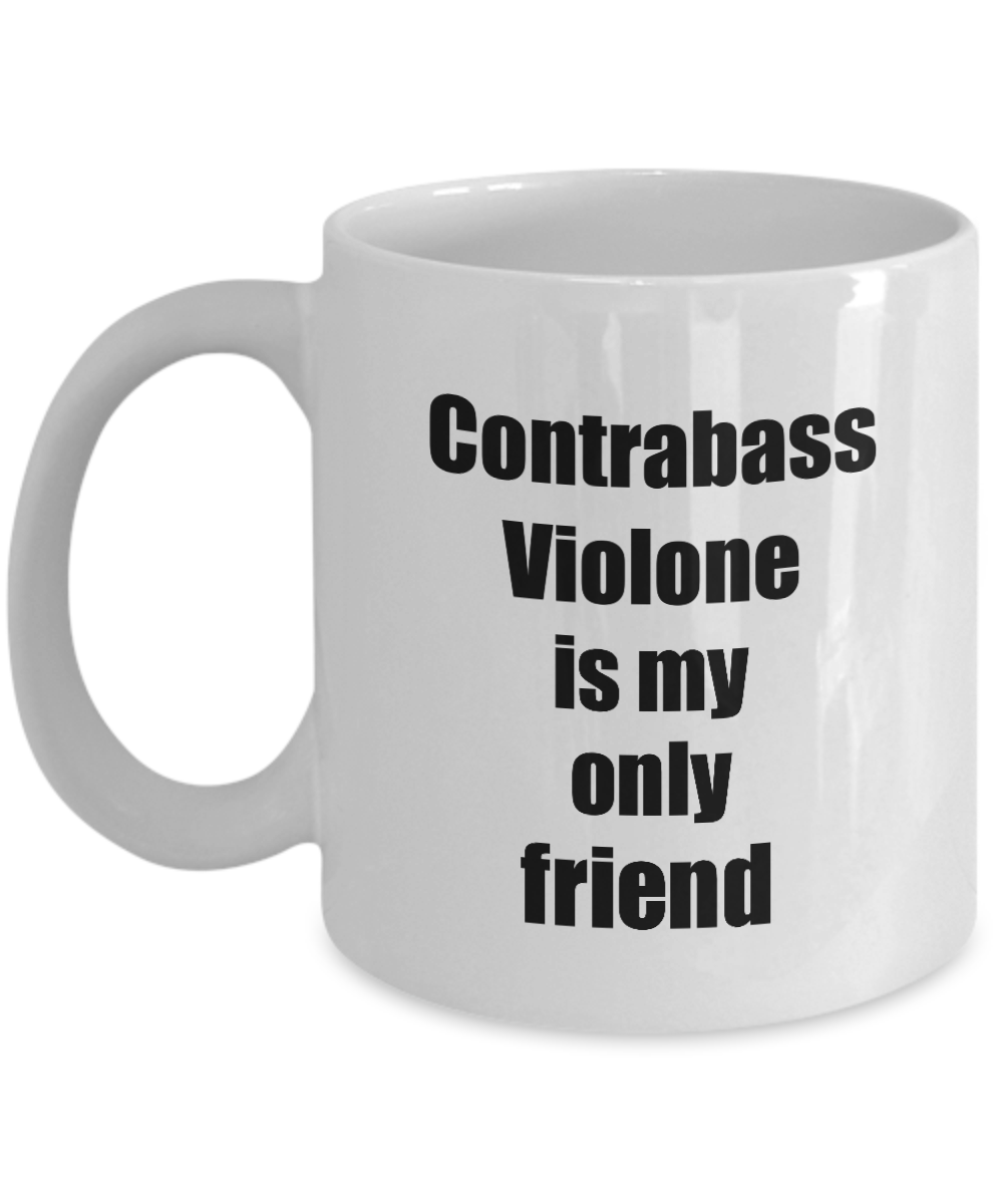 Funny Contrabass Violone Mug Is My Only Friend Quote Musician Gift for Instrument Player Coffee Tea Cup-Coffee Mug