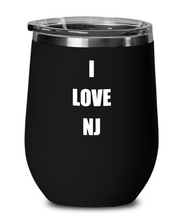 Load image into Gallery viewer, I Love Nj Wine Glass Sayings Funny Gift Idea Insulated Tumbler With Lid-Wine Glass