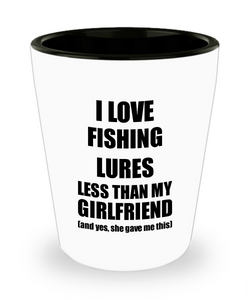 Fishing Lures Boyfriend Shot Glass Funny Valentine Gift Idea For My Bf From Girlfriend I Love Liquor Lover Alcohol 1.5 oz Shotglass-Shot Glass