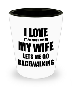 Racewalking Shot Glass Funny Gift Idea For Husband I Love It When My Wife Lets Me Novelty Gag Sport Lover Joke Liquor Lover Alcohol 1.5 oz Shotglass-Shot Glass