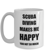 Load image into Gallery viewer, Scuba Diving Mug Lover Fan Funny Gift Idea Hobby Novelty Gag Coffee Tea Cup Makes Me Happy-Coffee Mug