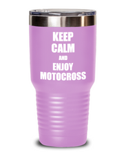 Load image into Gallery viewer, Keep Calm And Enjoy Motocross Tumbler Funny Gift Idea for Hobby Lover Coffee Tea Insulated Cup With Lid-Tumbler
