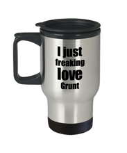Load image into Gallery viewer, Grunt Lover Travel Mug I Just Freaking Love Funny Insulated Lid Gift Idea Coffee Tea Commuter-Travel Mug