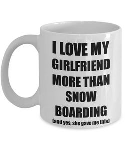 Snow Boarding Boyfriend Mug Funny Valentine Gift Idea For My Bf Lover From Girlfriend Coffee Tea Cup-Coffee Mug