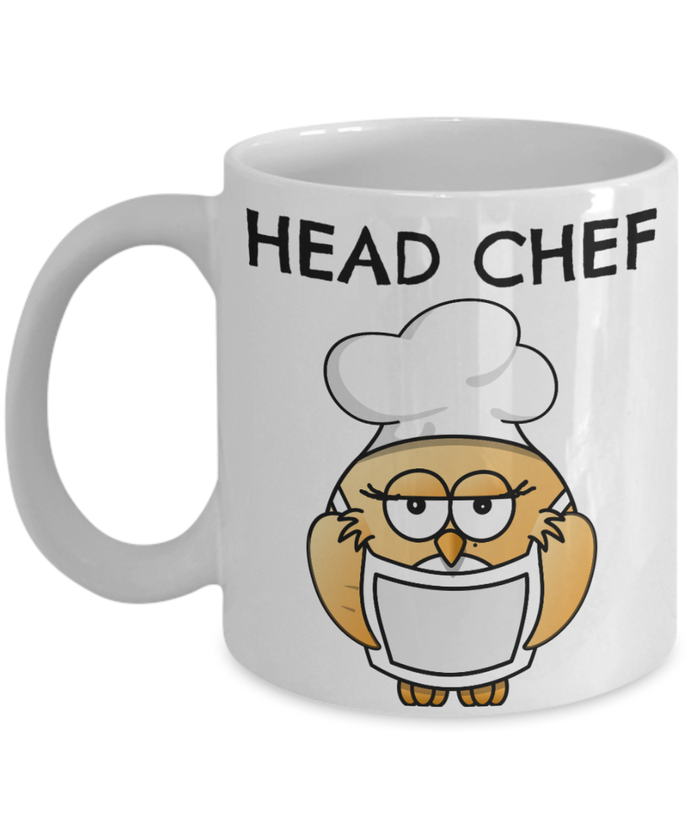 Funny HEAD CHEF Mug Owl Lover mug for HER-Coffee Mug