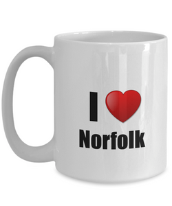 Norfolk Mug I Love City Lover Pride Funny Gift Idea for Novelty Gag Coffee Tea Cup-Coffee Mug