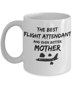 Funny Flight Attendant Mom Gift Best Mother Mug for Mama Novelty Gag Coffee Tea Cup Black Plane-Coffee Mug