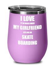 Load image into Gallery viewer, Funny Skate Boarding Wine Glass Gift For Boyfriend From Girlfriend Lover Joke Insulated Tumbler Lid-Wine Glass