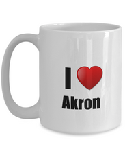 Load image into Gallery viewer, Akron Mug I Love City Lover Pride Funny Gift Idea for Novelty Gag Coffee Tea Cup-Coffee Mug