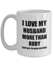 Load image into Gallery viewer, Ruby Wife Mug Funny Valentine Gift Idea For My Spouse Lover From Husband Coffee Tea Cup-Coffee Mug