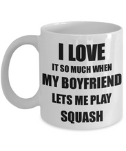 Load image into Gallery viewer, Squash Mug Funny Gift Idea For Girlfriend I Love It When My Boyfriend Lets Me Novelty Gag Sport Lover Joke Coffee Tea Cup-Coffee Mug