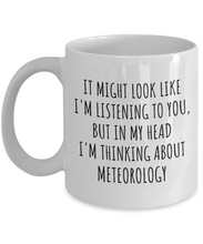 Load image into Gallery viewer, Funny Meteorology Mug Gift Idea In My Head I&#39;m Thinking About Hilarious Quote Hobby Lover Gag Joke Coffee Tea Cup-Coffee Mug