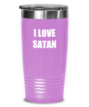 Load image into Gallery viewer, I Love Satan Tumbler Funny Gift Idea Novelty Gag Coffee Tea Insulated Cup With Lid-Tumbler