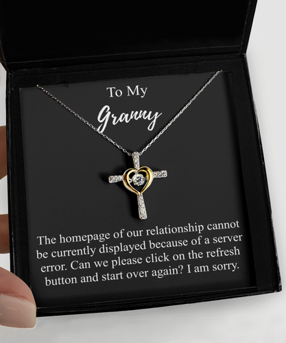 I'm Sorry Granny Necklace Funny Reconciliation Gift for Geek Homepage of Relationship Start Over Pendant Sterling Silver Chain With Box-Precious Jewelry