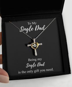 Being My Single Dad Necklace Funny Present Idea Is The Only Gift You Need Sarcastic Joke Pendant Gag Sterling Silver Chain With Box-Precious Jewelry