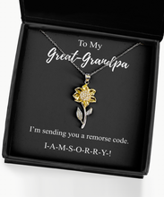 Load image into Gallery viewer, I&#39;m Sorry Great-Grandpa Necklace Funny Apologize Gift Sending You A Remorse Code Witty Pun Pendant Gag Sterling Silver Chain With Box-Precious Jewelry