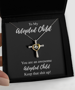 You're An Awesome Adopted Child Necklace Funny Gift Idea Keep That Shit Up Motivation Quote Pendant Gag Sterling Silver Chain With Box-Precious Jewelry