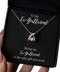 Being My Ex-Girlfriend Necklace Funny Present Idea Is The Only Gift You Need Sarcastic Joke Pendant Gag Sterling Silver Chain With Box-Precious Jewelry