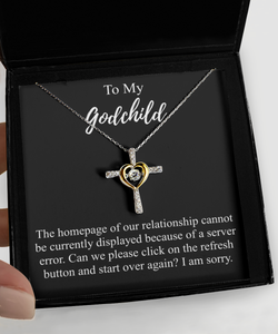 I'm Sorry Godchild Necklace Funny Reconciliation Gift for Geek Homepage of Relationship Start Over Pendant Sterling Silver Chain With Box-Precious Jewelry