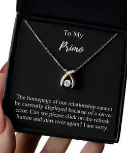 I'm Sorry Primo Necklace Funny Reconciliation Gift for Geek Homepage of Relationship Start Over Pendant Sterling Silver Chain With Box-Precious Jewelry
