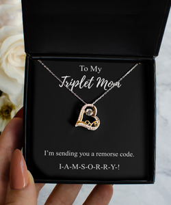 I'm Sorry Triplet Mom Necklace Funny Apologize Gift Sending You A Remorse Code Witty Pun Pendant Gag Sterling Silver Chain With Box-Precious Jewelry