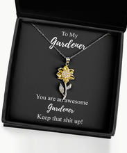 Load image into Gallery viewer, You&#39;re An Awesome Gardener Necklace Funny Gift Idea Keep That Shit Up Motivation Quote Pendant Gag Sterling Silver Chain With Box-Precious Jewelry