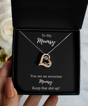 Load image into Gallery viewer, You&#39;re An Awesome Mumsy Necklace Funny Gift Idea Keep That Shit Up Motivation Quote Pendant Gag Sterling Silver Chain With Box-Precious Jewelry