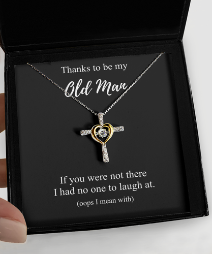 Thanks To Be My Old Man Necklace Funny Gift If You Were Not There No One To Laugh At Pun Pendant Sterling Silver Chain With Box-Precious Jewelry