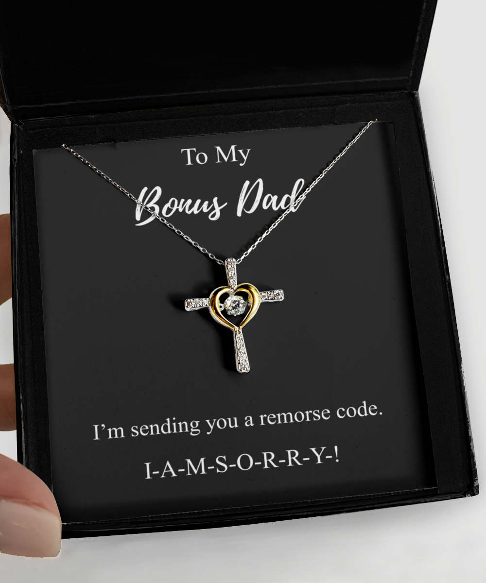 I'm Sorry Bonus Dad Necklace Funny Apologize Gift Sending You A Remorse Code Witty Pun Pendant Gag Sterling Silver Chain With Box-Precious Jewelry