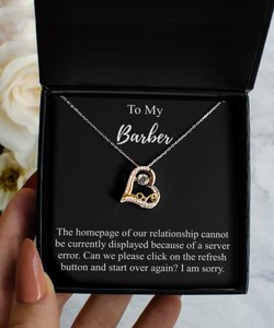 I'm Sorry Barber Necklace Funny Reconciliation Gift for Geek Homepage of Relationship Start Over Pendant Sterling Silver Chain With Box-Precious Jewelry