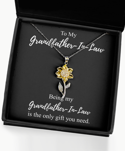 Being My Grandfather-In-Law Necklace Funny Present Idea Is The Only Gift You Need Sarcastic Joke Pendant Gag Sterling Silver Chain With Box-Precious Jewelry