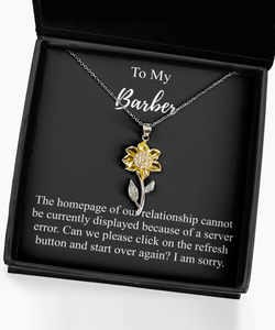 I'm Sorry Barber Necklace Funny Reconciliation Gift for Geek Homepage of Relationship Start Over Pendant Sterling Silver Chain With Box-Precious Jewelry