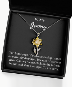 I'm Sorry Granny Necklace Funny Reconciliation Gift for Geek Homepage of Relationship Start Over Pendant Sterling Silver Chain With Box-Precious Jewelry