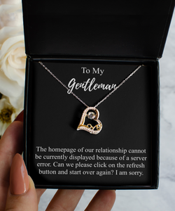I'm Sorry Gentleman Necklace Funny Reconciliation Gift for Geek Homepage of Relationship Start Over Pendant Sterling Silver Chain With Box-Precious Jewelry